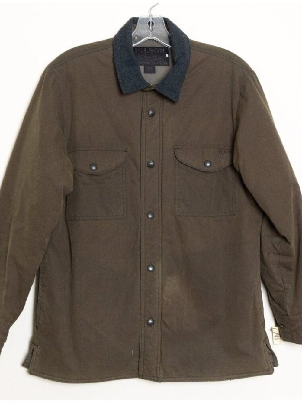 Filson Lined Tin Cloth Field Jacket Screen-Worn on The Good Doctor Olive Small